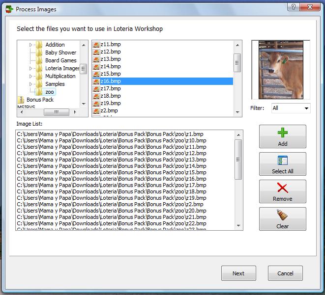 Loteria Workshop convert select images