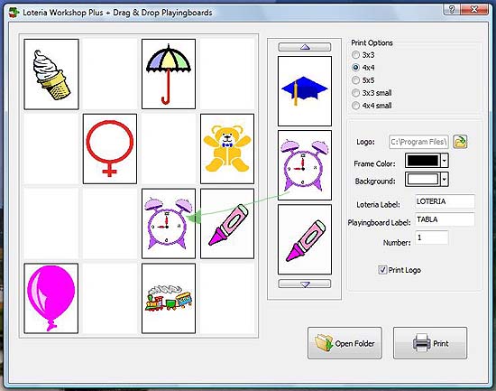 Loteria Workshop custom drag drop loteria bingo