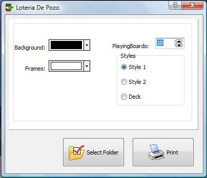 Loteria de Pozo Maker printer designer screenshot